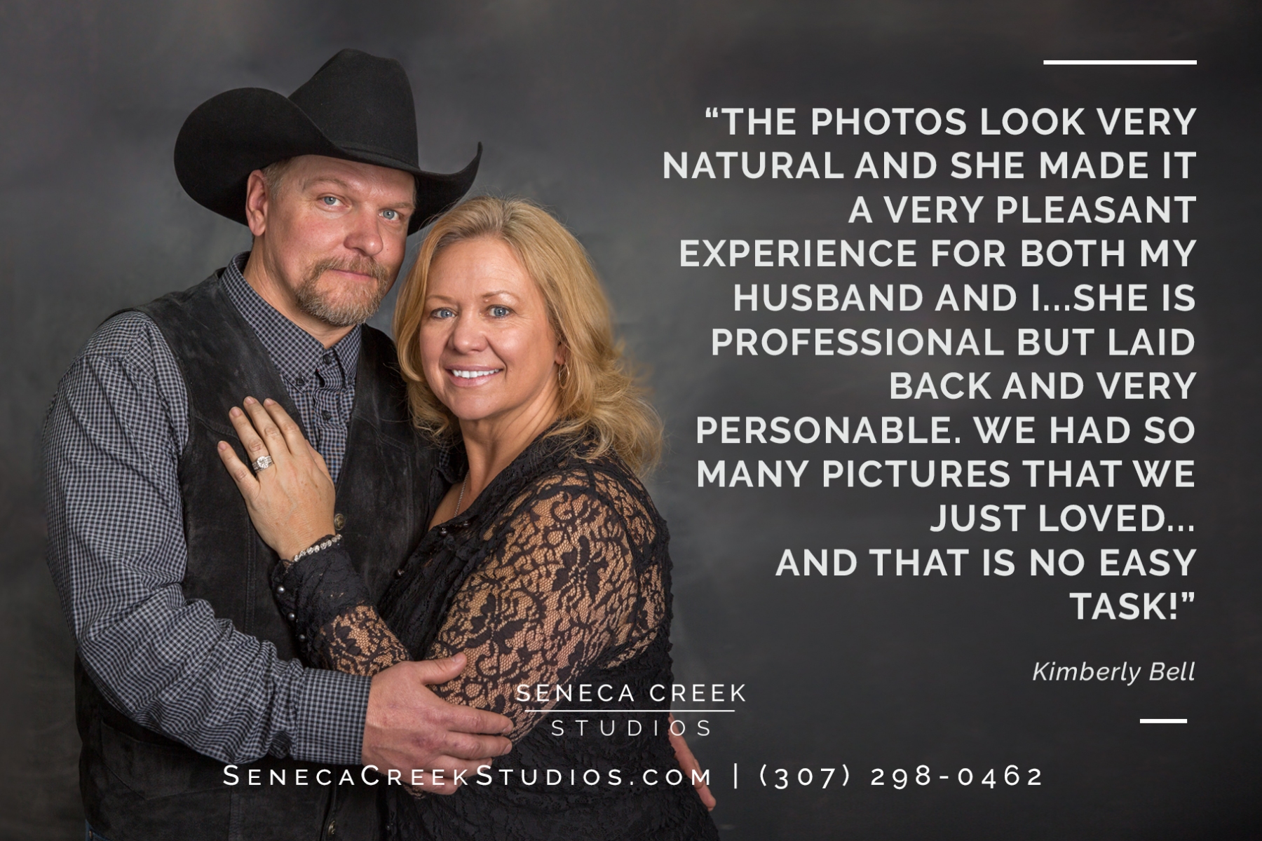 Brad and Kimberly Bell Couples Portrait Photography Testimonial Review, Historic Downtown Laramie, Wyoming | SenecaCreekStudios.com by Allison Pluda | Professional Portrait & Headshot Photography Studio | Families, Couples, High School & College Seniors, Dogs, Pets, Best Friends, Sisters, Mothers, Engagement, Businesses, Groups, Bands, & Custom Designed Portrait Photography Sessions | Archival, Unique, Heirloom Prints & Gifts | Seneca Creek Studios Art Gallery, Portrait, & Design Studio in historic downtown Laramie, Wyoming also serving Cheyenne, Fort Collins, and the Front Range of Northern Colorado | Kimberly Bell Professional Realtor Headshot and Brad Bell couples portrait photography in Laramie, Wyoming | 2018-05-04-Kimberly-Bell-Portrait-Photography-Testimonial | cowboy rural and western photography for Centennial, Wyoming