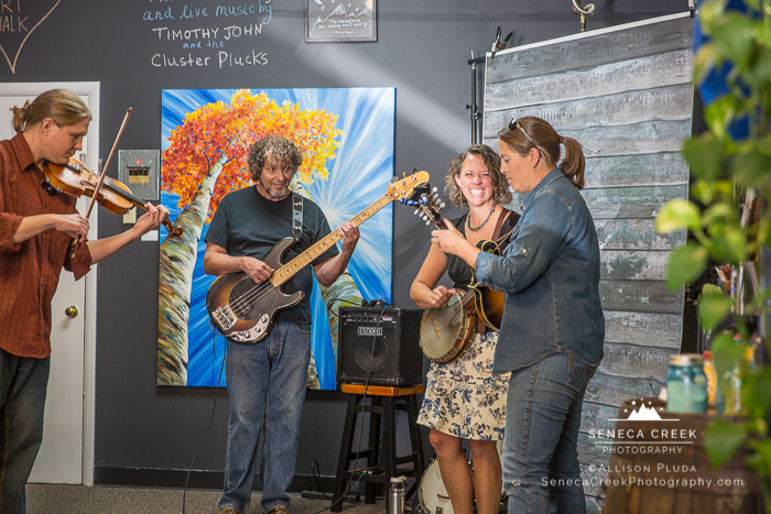 SenecaCreekPhotography.com by Allison Pluda | 2016 Laramie, Wyoming Pop-Up Art Walk at the Studio | Live Music by Timothy John and the Cluster Plucks | Featured Paintings by Melinda Cummings - 