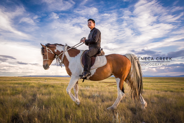 SenecaCreekPhotography.com by Allison Pluda | Ky's Senior Portraits with his Horse Gracie | Western Sunset in Laramie, Wyoming on the prairie