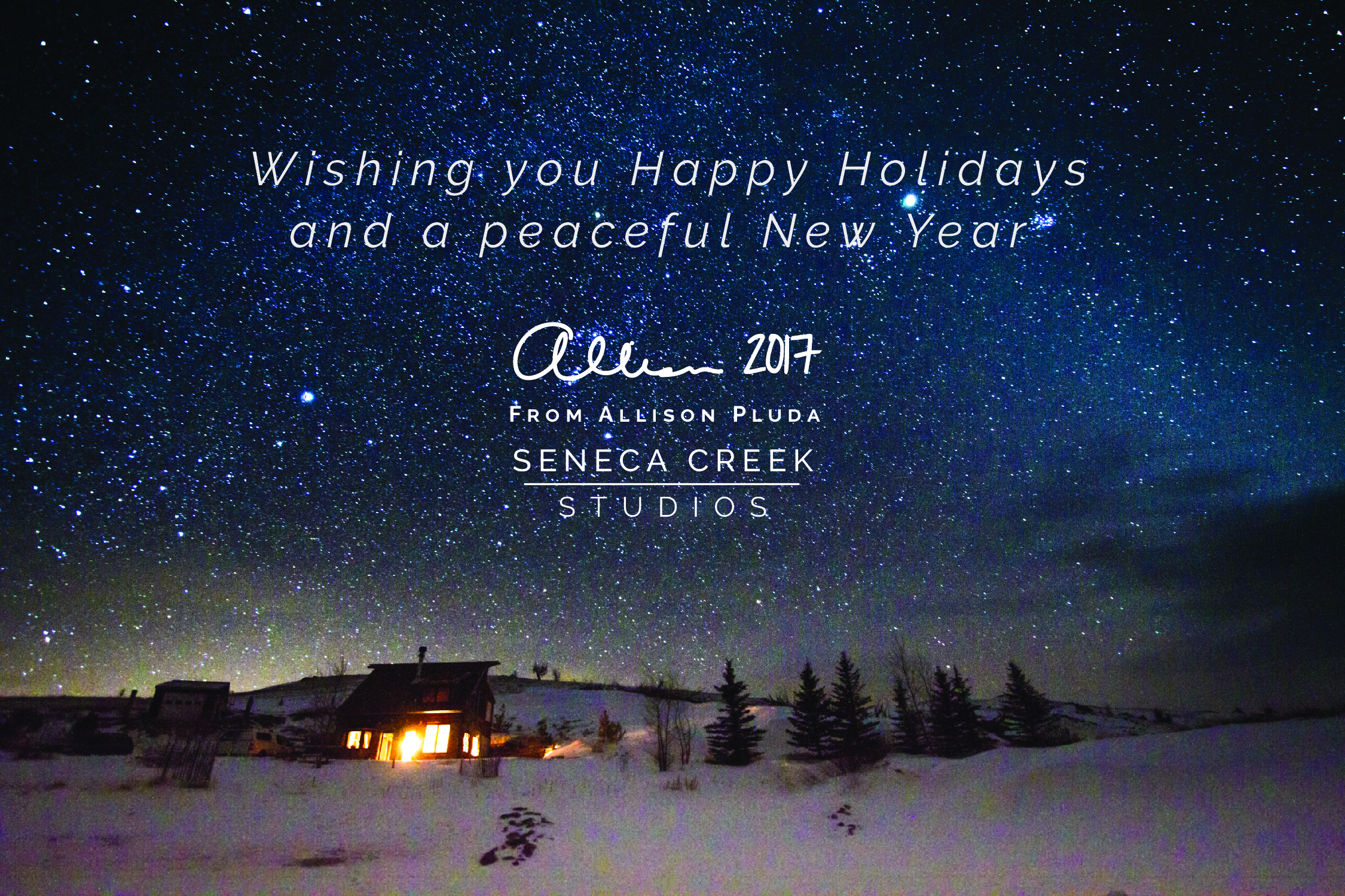 SenecaCreekStudios.com by Allison Pluda - 2016 Happy Holidays Cabin 5x7