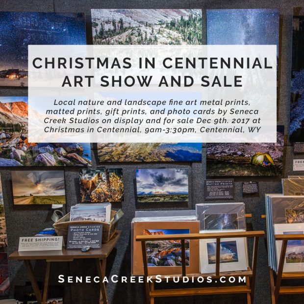 SenecaCreekStudios.com | Fine Art Nature and Landscape and Portrait Photography Studio based in historic Downtown Laramie, Wyoming | 2017-12-09 Christmas in Centennial Seneca Creek Studios Square Flyer