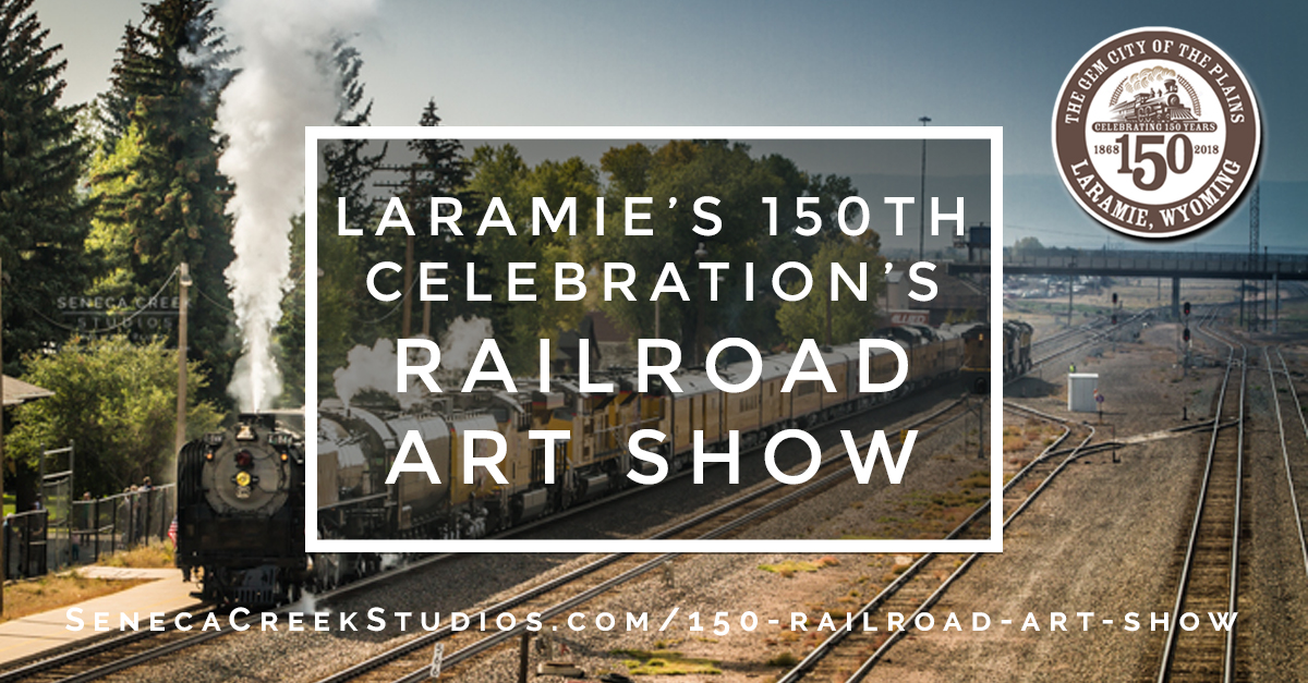 150TH CELEBRATIONS LARAMIE BIRTHDAY HISTORIC RAILROAD ART SHOW at the historic train depot in downtown, Laramie, Wyoming featuring the living legend historic steam engine #844 | SenecaCreekStudios.com by Allison Pluda | Fine Art Nature, Landscape, & Wildlife Archival Wall Prints from the Rocky Mountains | Metal Aluminum Photography Prints | Archival Framed Matted Wall Prints | Wyoming & Western Professional Photography & Astrophotography | Gifts, Souvenirs, & Cards | Seneca Creek Studios Art Gallery, Portrait, & Design Studio in historic downtown Laramie, Wyoming also serving Cheyenne, Fort Collins, and the Front Range of Northern Colorado | 2018-05-03-Railroad-Art-Show-Seneca-Creek-Studios-Laramie-Wyoming-Shared Link Posts_9