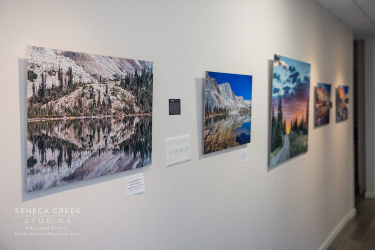 New art exhibition featuring Snowy Range Mountains metal print photography, oil paintings, leather, skulls, and furniture is now on display in downtown Laramie, Wyoming